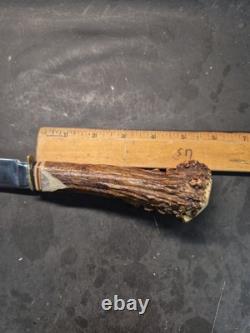Custom Kabar 1205 Stag Antler Handle Hunting Knife