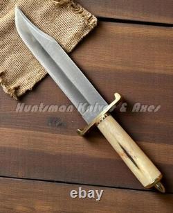 Custom Made 12C27 Steel Stocked Buck 903 Bowie REPLICA in Bone Handle