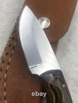 Custom Made Drop Point Fixed Blade Made In 1992 Full Tang With Leather Sheath