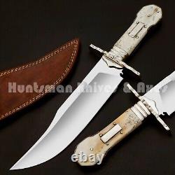 Custom Made Hand Forged 5160 Sprig Steel American DOGBONE Bowie withGerman Silver