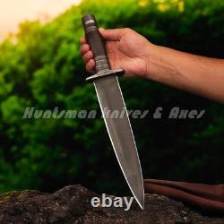 Custom Made Hand Forged Aged Arkansas Toothpick DAGGER withLeather Stacked Handle