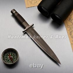 Custom Made Hand Forged Aged Arkansas Toothpick DAGGER withLeather Stacked Handle