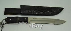Custom Made Norman Bardsley (d. 2011) Hunting Knife and Sheath, Never Used
