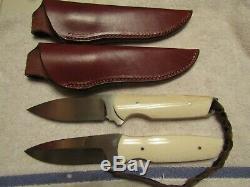 Custom Ordered Handmade Knife Set. Hunter And Fighter. Claude Montjoy. Unused