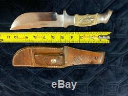 Custom R. H. RUANA CUSTOM MODEL M STAG KNIFE STAMP-ELK-SHEATH-1962-1983 US Made