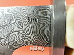 Custom Stek Damascus Hunting Knife withStag Handle