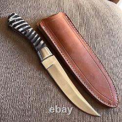 Custom, Unbranded, Unused, Long Bladed Hunter, Bone Handle, Custom Sheat