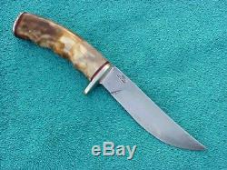 Custom Virgil Campbell Moose Pass Alaska Hunting Knife Fossil Bone 6 Irbi