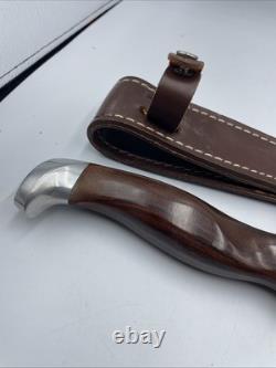 Cutco 1069 Serrated Fixed Blade Hunting Knife Leather Sheath Factory Sharpened