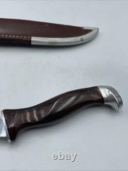 Cutco 1069 Serrated Fixed Blade Hunting Knife Leather Sheath Factory Sharpened