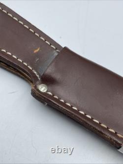 Cutco 1069 Serrated Fixed Blade Hunting Knife Leather Sheath Factory Sharpened