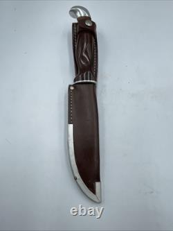 Cutco 1069 Serrated Fixed Blade Hunting Knife Leather Sheath Factory Sharpened