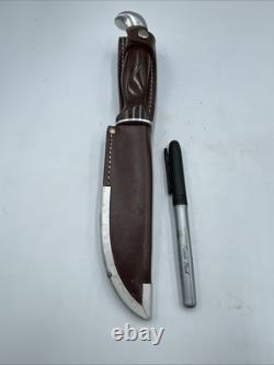 Cutco 1069 Serrated Fixed Blade Hunting Knife Leather Sheath Factory Sharpened