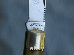 Cutco Bullwhip Model 1882 Vintage Folding Hunting Knife, Stag Handle