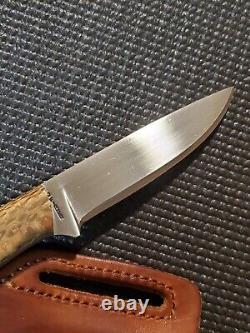 D. FISHER Hand Forged Custom Fixed Blade Hunting Knife And Sheath (NICE)