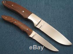 DAVE RICKE Custom Handmade Fixed Blade Hunting Set (2 Knives), Piggyback Sheath