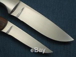 DAVE RICKE Custom Handmade Fixed Blade Hunting Set (2 Knives), Piggyback Sheath