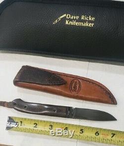 DAVE RICKE Utility, Small Hunting Knife, Custom Fixed Blade Hunter Schrap Sheath
