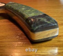 Daniel Valois Stone Handle Fixed Blade Hunter & Stingray Skin Sheath Carbon SS