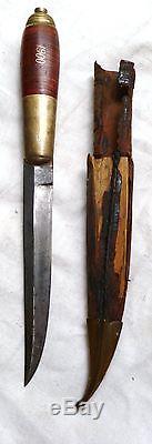 Dated 1900 ANTIQUE SCANDINAVIAN PUUKKO NORSE KNIFE HUNTING DAGGER BOWIE