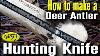 Deer Antler Hunting Knife With Spine Jimping Second Knife