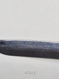 Deer Jawbone Handle Fixed Blade Hunting Knife Hammer Brand Providence R. I. USA