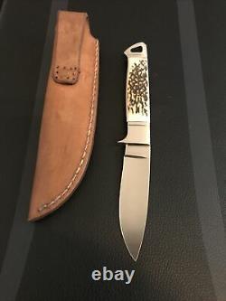 Dietmar Kressler Custom Integral Drop Point Hunter Knife/stag-loveless Design