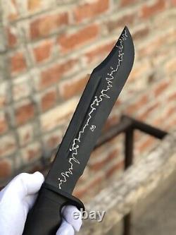 EDC Bowie Knife Hunting Crafting Bowie Knife Black Liner Blade With Sheath
