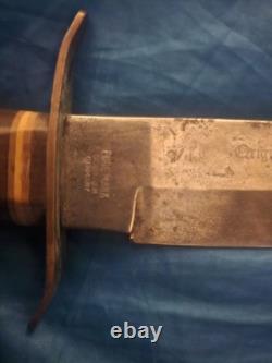 EDGE MARK 1977 Hunting Knife Fixed Blade Steel Clip Point Stag Handle Sheath