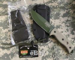 ESEE-5S-OD-E Combo Fixed Blade Knife, Kydex Sheath, Clip Plate, Survival Card