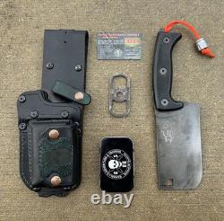 ESEE Knives Expat Cleaver CL1 with Custom Leather Belt MOLLE Sheath USED GOOD
