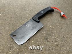 ESEE Knives Expat Cleaver CL1 with Custom Leather Belt MOLLE Sheath USED GOOD