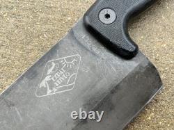 ESEE Knives Expat Cleaver CL1 with Custom Leather Belt MOLLE Sheath USED GOOD