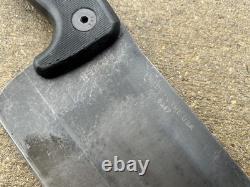 ESEE Knives Expat Cleaver CL1 with Custom Leather Belt MOLLE Sheath USED GOOD