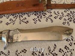 EXTREMELY RARE PUMA WHITE HUNTER 1957 2nd Year made GERMAN STAG HUNTING KNIFE