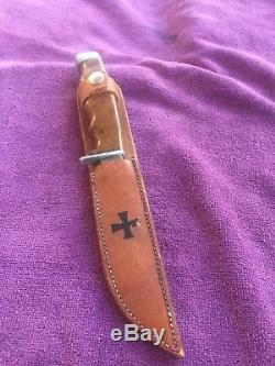 EXTREMELY RARE Vintage Buck 106 Hunting Knife Fixed Blade, Buck Leather Sheath