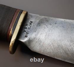 Early 1920's Marbles USA Woodcraft Stacked Leather Hunting Skinning Knife
