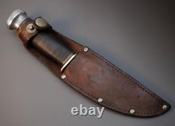 Early 1920's Marbles USA Woodcraft Stacked Leather Hunting Skinning Knife