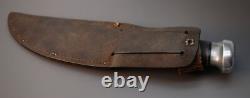 Early 1920's Marbles USA Woodcraft Stacked Leather Hunting Skinning Knife
