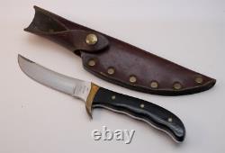 Early 1973-1981 Buck USA Akonua 402 440C Micarta Hunting Skinning Knife & Sheath