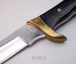 Early 1973-1981 Buck USA Akonua 402 440C Micarta Hunting Skinning Knife & Sheath