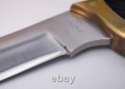 Early 1973-1981 Buck USA Akonua 402 440C Micarta Hunting Skinning Knife & Sheath
