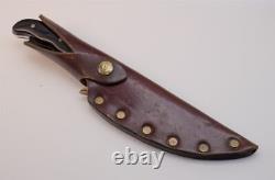 Early 1973-1981 Buck USA Akonua 402 440C Micarta Hunting Skinning Knife & Sheath
