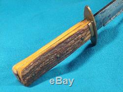 Early J. RUSSELL GREEN RIVER WORKS Stag Handle HUNTING KNIFE