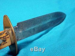 Early J. RUSSELL GREEN RIVER WORKS Stag Handle HUNTING KNIFE