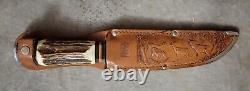 Edge Brand 473 Solingen Germany Blade Stag Hunt Knife Sheath Christmas Gift