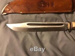 Edge Brand Solingen 490 Bowie 15 Inch stag knife West Germany Remington Pattern