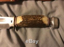 Edge Brand Solingen 490 Bowie 15 Inch stag knife West Germany Remington Pattern