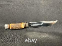 Edge Mark #473 Stag Handle Hunting Knife witho Sheath Unused