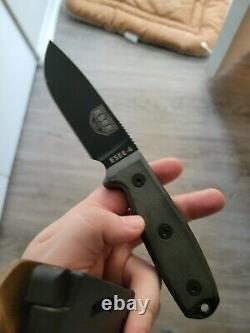 Esee Model 4 Knife Plain Edge Black Finish with kydex sheath
